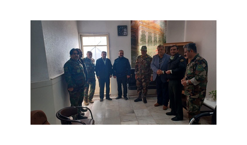 حضورو دیدار جناب سرهنگ ابوطالبی و جانشین یگان حفاظت اداره کل منابع طبیعی و آبخیزداری استان و همراهان وریاست اداره مهندس کشاورزیان و نیروهای  یگان حفاظ